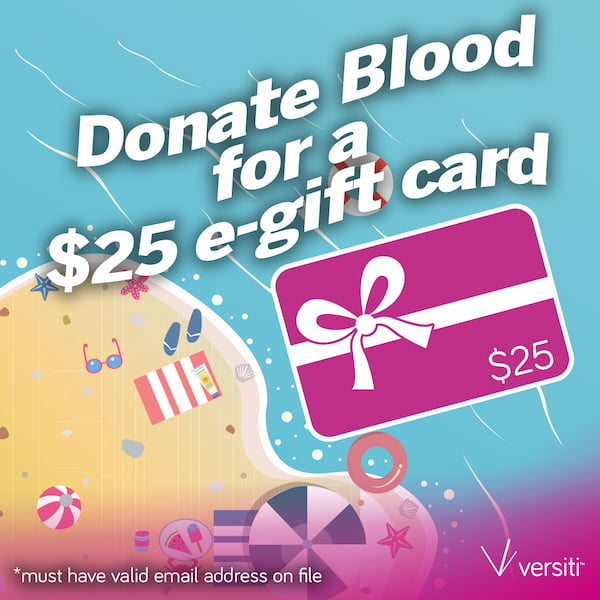 Donate blood June 16-22 (w/ code POOL in online notes) for a $25 e-gift.