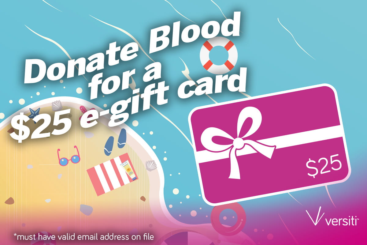 Donate blood June 16-22 (w/ code POOL in online notes) for a $25 e-gift.